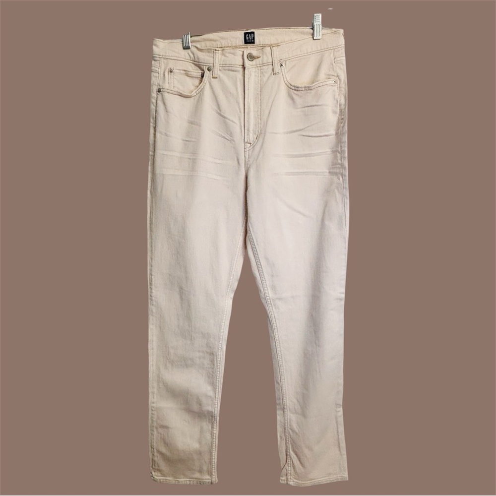 Gap Cigarette High Rise Off White Contrast Stitching Jeans Size 12/31 T